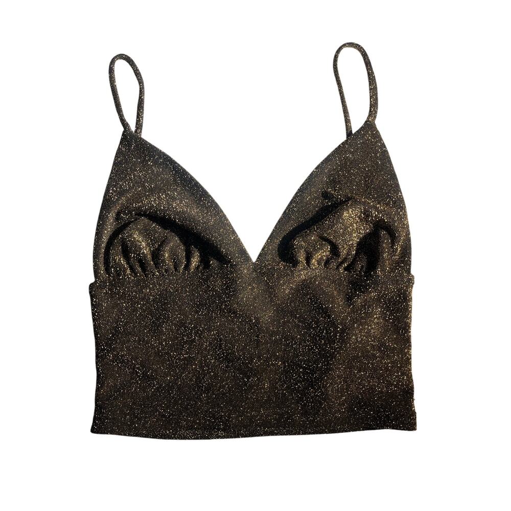 New Urban Outfitters  Gold Sparkle  V Neck Top size XS